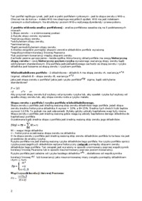 Elementy analizy portfelowej w ujęciu teorii- wykład 1