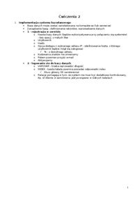 Ćwiczenia - Implementacja systemu bazodanowego