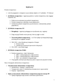 Wykład - Polityka transportowa