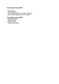 Dane wejściowe systemu MRP