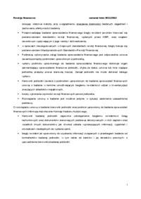 Cel, zakres i zasady badania rocznych sprawozdań finansowych-opracowanie