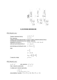 Funkcje uwikłane i ekstrema warunkowe- wykład 14
