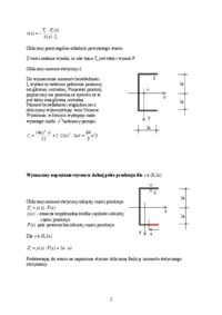 Naprężenia styczne przy zginaniu belki cienkościennej- opracowanie