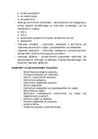 Obsługa techniczna środka transportu samochodowego- opracowanie