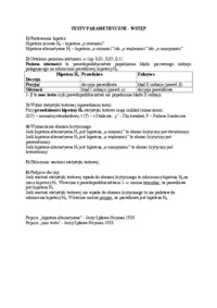 Testy parametryczne - wykład