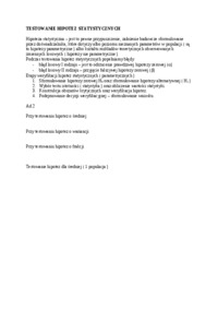 Testywanie hipotez statystycznych - wykład