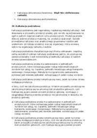 Wykład - Kalkulacja kosztów produkcji 