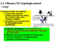 Metody sztucznej inteligencji i jej zastosowania - wykład