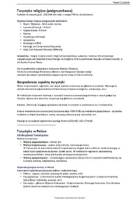 Geografia ekonomiczna - Turystyka - WYKŁAD