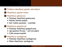 Klasyfikacja języków świata - wykład
