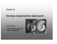 Geneza organizmów lądowych - wykład