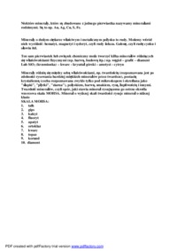 Minerały i ich charakterystyka - wykład