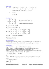 wektory główne - omówienie