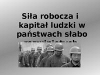 Siła robocza i kapitał ludzki w państwach słabo rozwiniętych