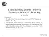 Bilans płatniczy a teoria i praktyka równoważenia bilansu płatniczego