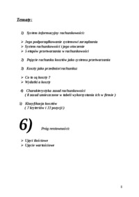 Rachunek kosztów - wykład