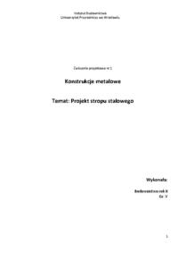 Obliczenia do projektu stropu stalowego 