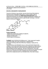Wyodrębnianie i analiza ilościowa cholesterolu