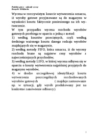 Rachunkowość - Produkty gotowe