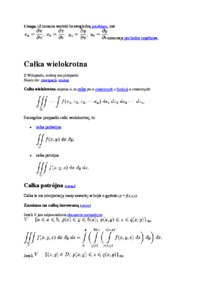Całki, pochodne - materiały