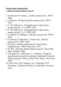 Metody numeryczne cd