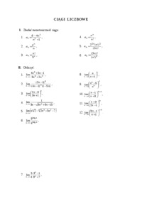 Analiza matematyczna - egzamin z ciagów