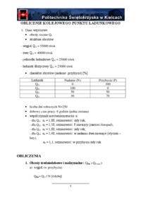 Obliczenie kolejowego punktu ładunkowego