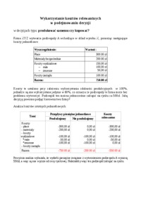 Zadanie na koszty relewantne