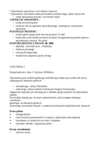 Pilotaż i przewodnictwo - ćwiczenia