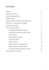 Biznes plan - sytuacja ekonomiczna firmy