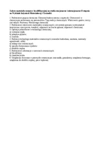 Studia II stopnia, Kraków, AGH, wydz inżynierii materiałowej i ceramiki, egzamin wstępny, SUM, zagadnienia, test