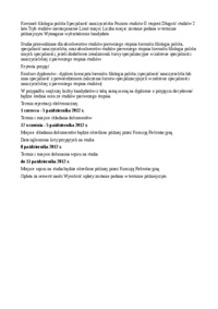 Kryteria przyjęć II stopnia, niestacjonarne, filologia polska, specjalność nauczycielska, Uniwersytet Pedagogiczny, Kraków