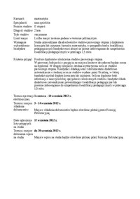 Kryteria przyjęć II stopnia, matematyka, specjalność nauczycielska, Uniwersytet Pedagogiczny, Kraków