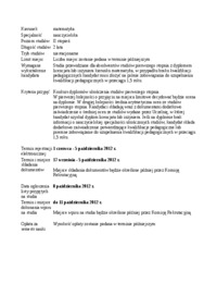 Kryteria przyjęć II stopnia, niestacjonarne, matematyka, specjalność nauczycielska, Uniwersytet Pedagogiczny, Kraków