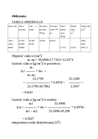 Wyznaczanie gęstości ciał stałych i cieczy za pomocą wagi hydrostatycznej