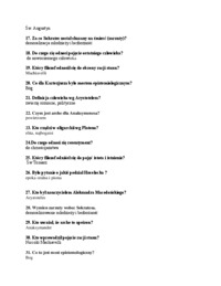 Pytania i odpowiedzi egzamin filozofia Augustyniak