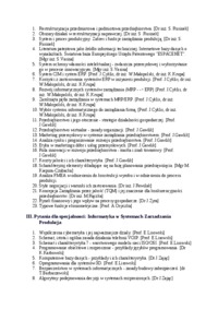 Pytania na egzamin dyplomowy dla kierunku Zarządzanie i Inżynieria Produktów