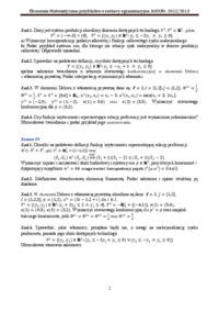 Ekonomia matematyczna - zadania.