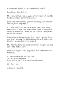 dialog wizyta w kinie poziom a2