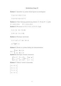 matematyka- zadania na kolokwium