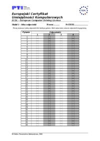 ECDL- Europejski Certyfikat Umiejętności Komputerowych moduł 1