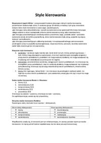 Analiza wartości organizacji i style kierowania