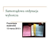Samorzadowa ordynacja wyborcza