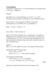 Drzewo AVL - Algorytm