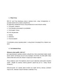 analiza strategiczna firmy X - przykład