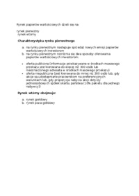 Charakterystyka rynku papierów wartościowych - Papier wartościowy