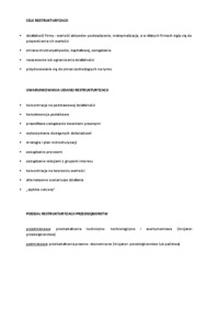 restrukturyzacja - płynność finansowa