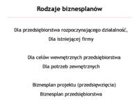 Biznesplan - istota i rodzaje