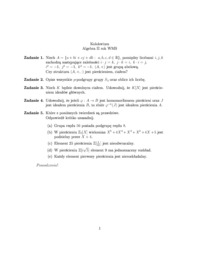 Algebra zadania II rok