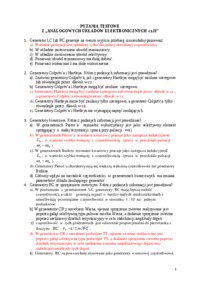 Analogowe układy elektroniczne - pytania testowe